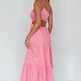 Tamzin Shirred Bodice Midi Dress Soft Pink