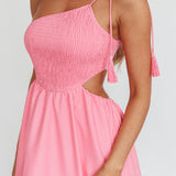 Tamzin Shirred Bodice Midi Dress Soft Pink