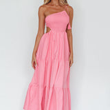 Tamzin Shirred Bodice Midi Dress Soft Pink