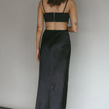 Aurelia Diamante Bow Maxi Dress Black