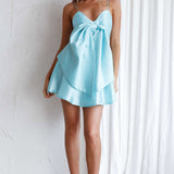 Annah Bow Accent Mini Dress Mint