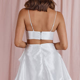 Annah Bow Accent Mini Dress White