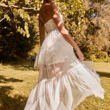 Always & Forever High-Low Midi Dress White