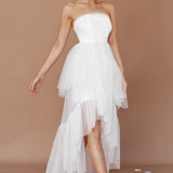 Always & Forever High-Low Midi Dress White