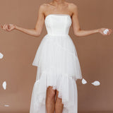 Always & Forever High-Low Midi Dress White