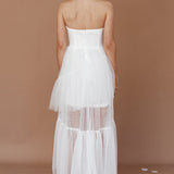 Always & Forever High-Low Midi Dress White