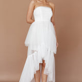 Always & Forever High-Low Midi Dress White