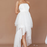 Always & Forever High-Low Midi Dress White