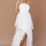 Always & Forever High-Low Midi Dress White