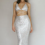 Zefa Sequin Midi Skirt Sherbet