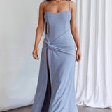 Stand Out Twist Detail Maxi Dress Ice Blue