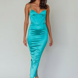 Seraya Lace-Up Back Dress Green