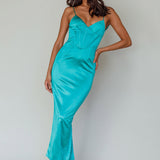 Seraya Lace-Up Back Dress Green