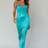 Seraya Lace-Up Back Dress Green