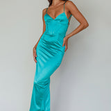 Seraya Lace-Up Back Dress Green