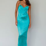 Seraya Lace-Up Back Dress Green