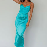 Seraya Lace-Up Back Dress Green