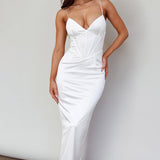 Seraya Lace-Up Back Dress White