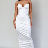 Seraya Lace-Up Back Dress White