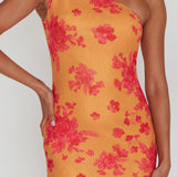 Portland One-Shoulder Jersey Maxi Dress Floral Orange