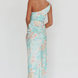 Portland One-Shoulder Maxi Dress Floral Mint