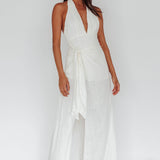 La Habra Halterneck Romper White