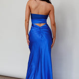 L'Amore Cut-Out Bodice Midi Dress Deep Blue