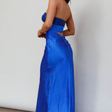 L'Amore Cut-Out Bodice Midi Dress Deep Blue