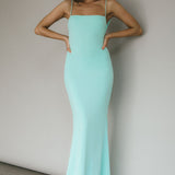 Tarah Low Back Maxi Dress Water Sprite