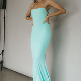 Tarah Low Back Maxi Dress Water Sprite