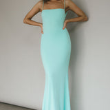 Tarah Low Back Maxi Dress Water Sprite