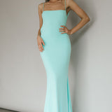 Tarah Low Back Maxi Dress Water Sprite