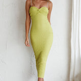 Tiffani Diamante Strap Midi Dress Apple