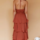 Catalina Tiered Ruffle Maxi Dress Cocoa