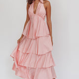 Catalina Tiered Ruffle Maxi Dress Dusty Rose