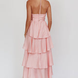 Catalina Tiered Ruffle Maxi Dress Dusty Rose
