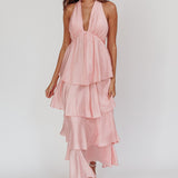 Catalina Tiered Ruffle Maxi Dress Dusty Rose