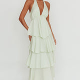 Catalina Tiered Ruffle Maxi Dress Sage
