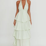 Catalina Tiered Ruffle Maxi Dress Sage