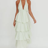 Catalina Tiered Ruffle Maxi Dress Sage