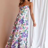Beachside Flounce Hem Maxi Dress White Floral
