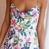 Beachside Flounce Hem Maxi Dress White Floral