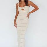 Beachside Crochet Knit Maxi Dress Oat