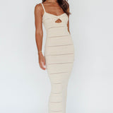 Beachside Crochet Knit Maxi Dress Oat