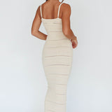 Beachside Crochet Knit Maxi Dress Oat