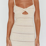 Beachside Crochet Knit Maxi Dress Oat