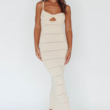 Beachside Crochet Knit Maxi Dress Oat