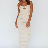 Beachside Crochet Knit Maxi Dress Oat