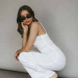 Beachside Crochet Knit Maxi Dress Off White