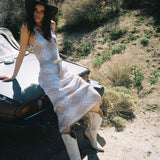 Easy Street Crochet Maxi Dress Beige